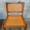 Set of 3 Vintage Solid Oak & Wicker Bar Stools