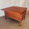 John Keal for Brown Saltman Cocktail Table With Three Pull Out Side Tables