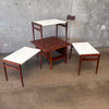 John Keal for Brown Saltman Cocktail Table With Three Pull Out Side Tables