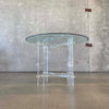 Mid Century Lucite Glass Round Dining Table