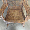 Victorian Wicker Flat Back Rocking Chair Antique Turn of the Century