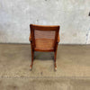 Vintage Arts & Crafts Walnut Rocking Chair w/ Rattan After Frank Lloyd Wright