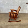 Vintage Arts & Crafts Walnut Rocking Chair w/ Rattan After Frank Lloyd Wright