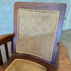 Vintage Arts & Crafts Walnut Rocking Chair w/ Rattan After Frank Lloyd Wright