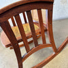 Vintage Arts & Crafts Walnut Rocking Chair w/ Rattan After Frank Lloyd Wright