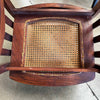 Vintage Arts & Crafts Walnut Rocking Chair w/ Rattan After Frank Lloyd Wright