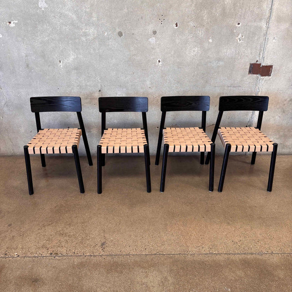 Set of 4 Heisler Dining Chairs By Four Hands w/Almond Leather Finish - HOLD