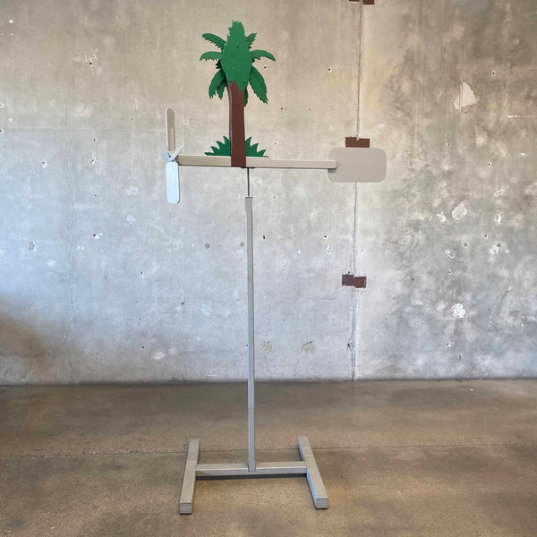 Post Modern Kinetic Palm Tree Windmill Sculpture Signed By D. Hughes 1978