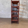 Antique Factory Rolling Shoe Rack