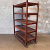 Antique Factory Rolling Shoe Rack