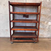 Antique Factory Rolling Shoe Rack