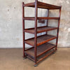 Antique Factory Rolling Shoe Rack
