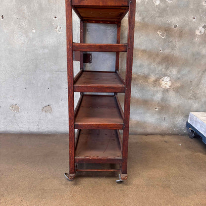 Antique Factory Rolling Shoe Rack