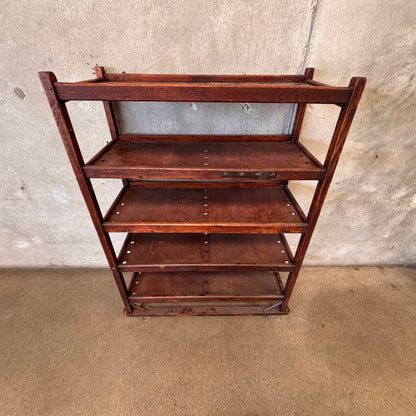 Antique Factory Rolling Shoe Rack
