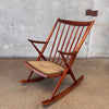 Vintage Mid Century Modern Danish Rocking Chair By Frank Reenskaeg