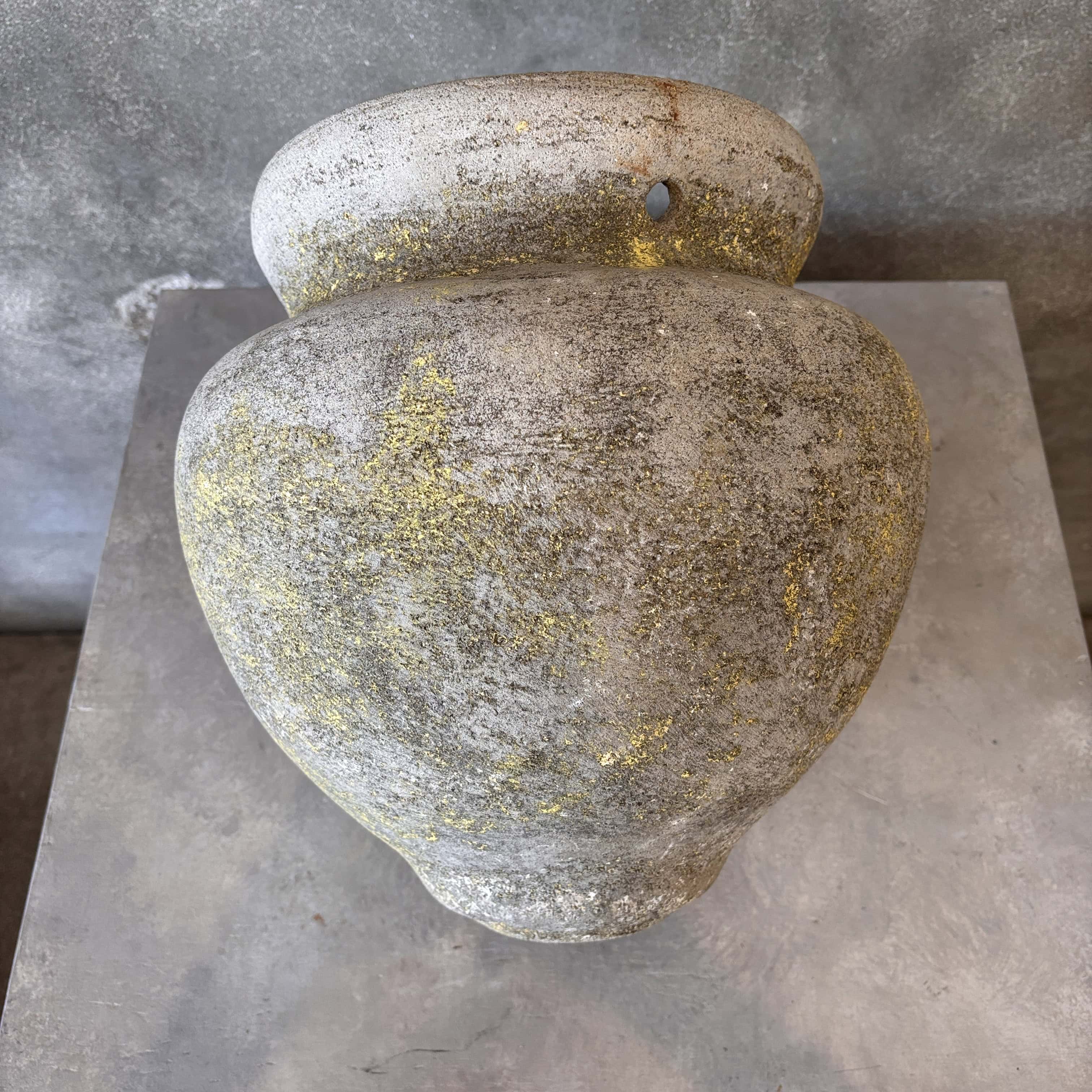 hanging concrete planter Hillside Pottery Concrete Planter Hanging Pot In Iron Stand