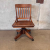 Antique Oak Bankers Chair On Castors