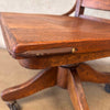 Antique Oak Bankers Chair On Castors