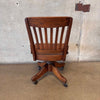 Antique Oak Bankers Chair On Castors