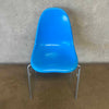 Vintage Mid Century Modern Blue Shell Chair by Techfab