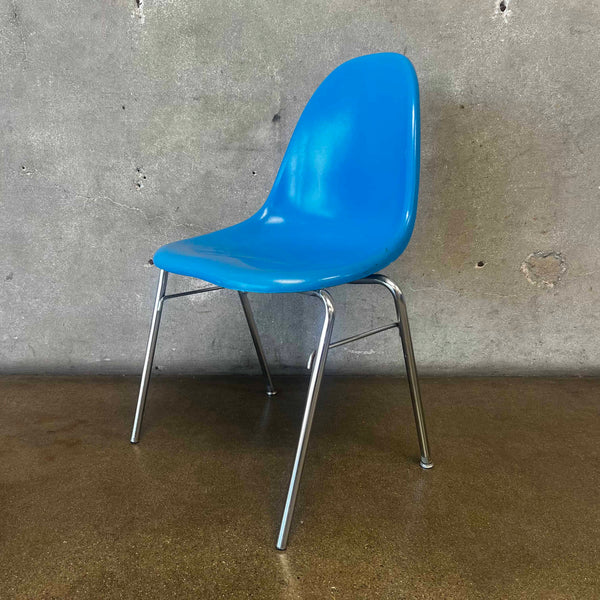 Vintage Mid Century Modern Blue Shell Chair by Techfab