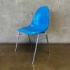 Vintage Mid Century Modern Blue Shell Chair by Techfab