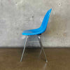Vintage Mid Century Modern Blue Shell Chair by Techfab