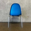 Vintage Mid Century Modern Blue Shell Chair by Techfab