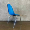 Vintage Mid Century Modern Blue Shell Chair by Techfab