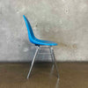 Vintage Mid Century Modern Blue Shell Chair by Techfab