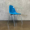 Vintage Mid Century Modern Blue Shell Chair by Techfab