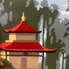 Vintage Mid Century Asian Themed Paint by Numbers Painting