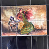 Tiled Patio Side Table With Spanish Dancer Scene