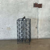 Arthur Umanoff Style 12 Bottle Wine Rack - Wrought Iron With Wooden Handles