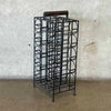 Arthur Umanoff Style 12 Bottle Wine Rack - Wrought Iron With Wooden Handles