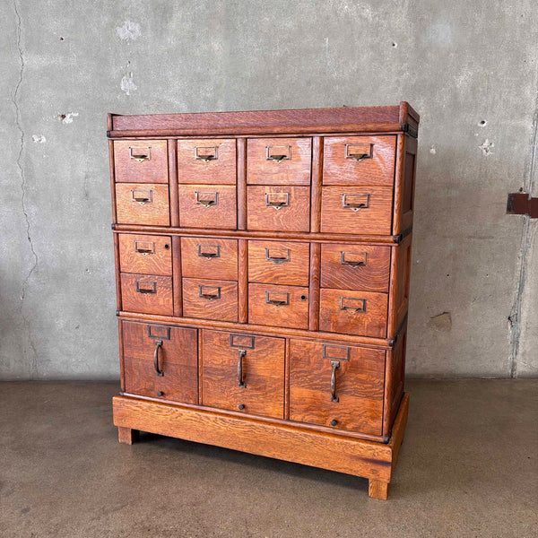 Early 20th Century Tiger Oak Antique Catalog File Cabinet Made By Globe