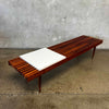 Vintage Mid Century Modern Slat Bench / Coffee Table