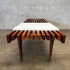 Vintage Mid Century Modern Slat Bench / Coffee Table