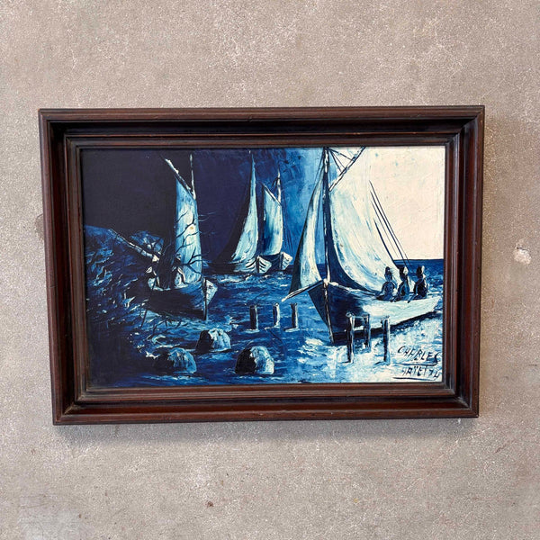 Ships Oil Painting - Signed