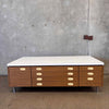 Mid Century Modern Double Sided 14 Drawer 2 Cabinet Coffee Table
