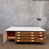 Mid Century Modern Double Sided 14 Drawer 2 Cabinet Coffee Table