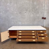 Mid Century Modern Double Sided 14 Drawer 2 Cabinet Coffee Table