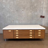 Mid Century Modern Double Sided 14 Drawer 2 Cabinet Coffee Table
