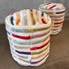 Pair of Khema Five Multi Color Wool Poufs By MAT Living