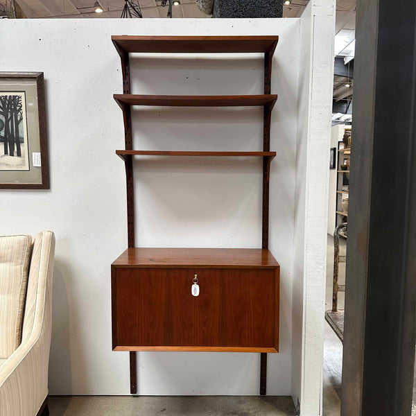Single Bay Walnut Wall Unit w/Secretary By Poul Cadovious - With Key