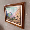 Vintage Landscape Oil Painting With Oak Frame