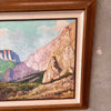 Vintage Landscape Oil Painting With Oak Frame