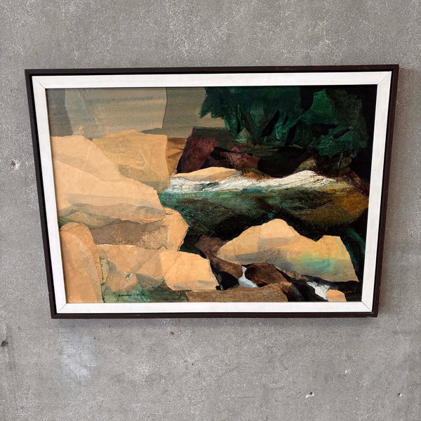 Vintage Mixed Media Abstract By Listed Artist Alexander Nepote