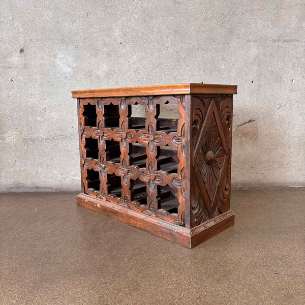 Vintage Mission Style Wood Wine Holder