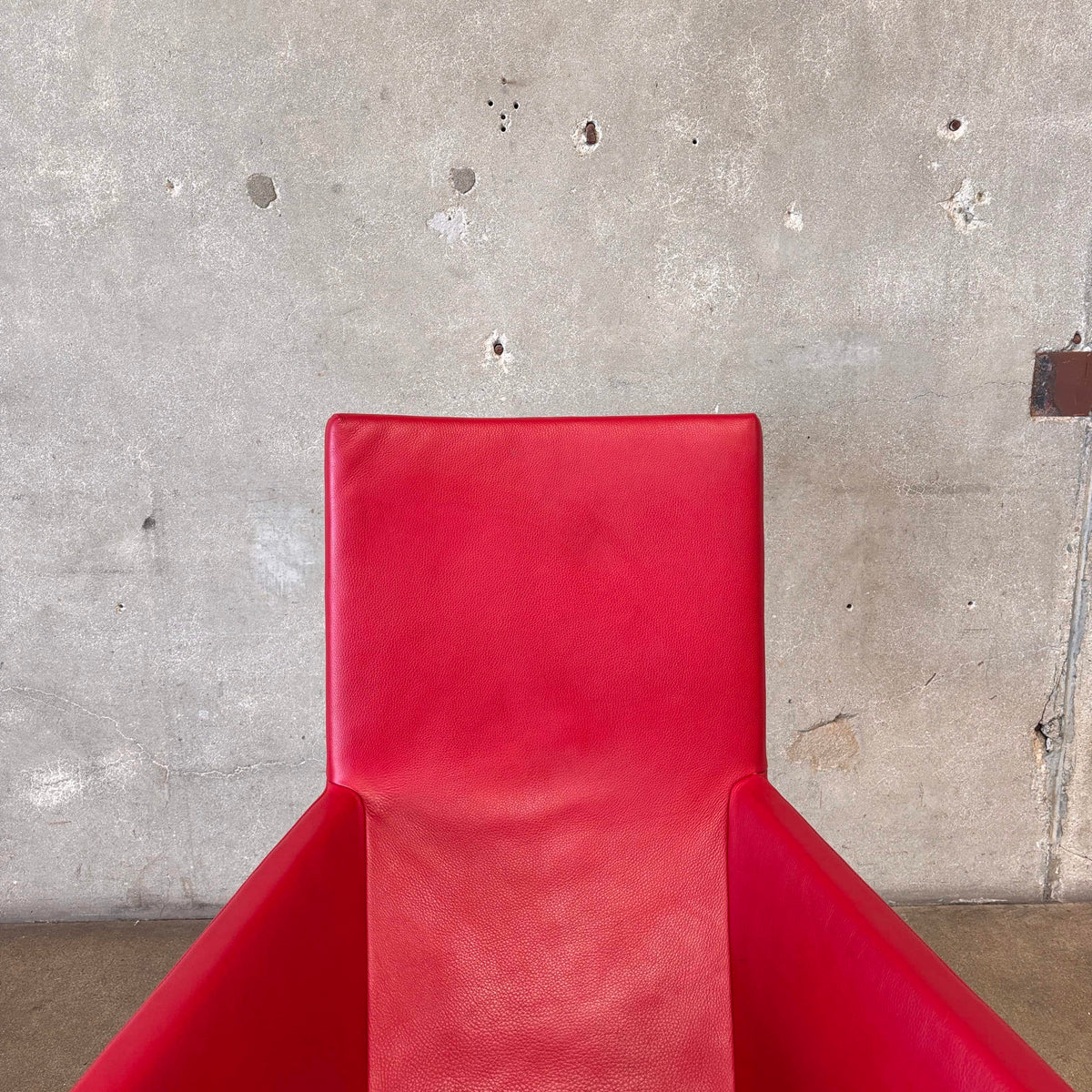 Gerard Berg Red Leather Lounge Chair & Ottoman For Label